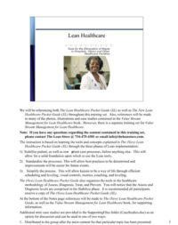The New Lean Healthcare Training Set